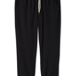 Vuori Black Joggers with White Drawstring